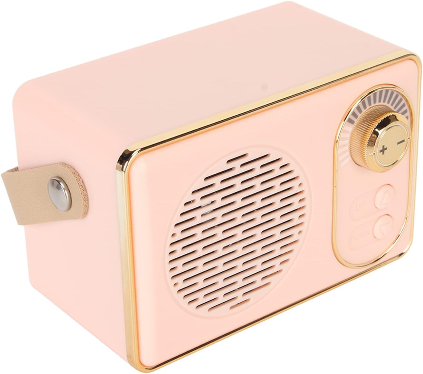 Retro Bluetooth5.0 Speaker with AUX USB Rechargeable MP3 Player, Vintage Mini Desktop Speaker, Portable for Camping Party Gift (Rose) - Rose image number 6