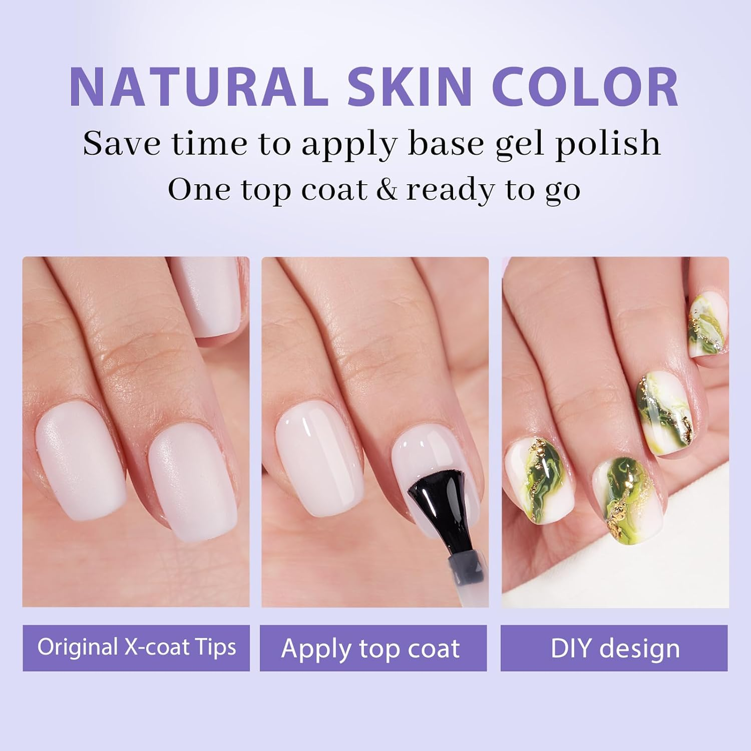 Btartboxnails XS Short Square Gel Nail Tips - Pre Colored Milky White Soft Gel Nail Tips, Milky White Press on Nails, Natural XCOATTIPS Pre Applied Tip Primer image number 4
