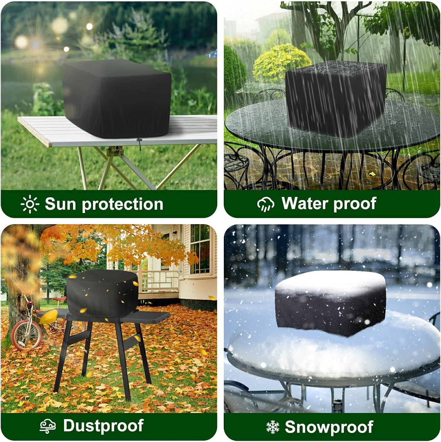 Cover for Ninja OO101 Woodfire Outdoor Oven, 23'' X 18'' X 15.5'(Only Cover), Adjustable Drawstrings, Waterproof and Dustproof - Black