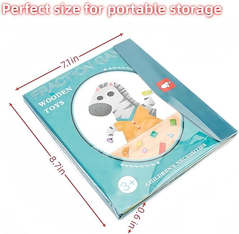 1Pcs Magnetic Fraction Educational Puzzle,Magnetic Fraction Tiles and Fraction Circles with Pen, Book Puzzle for Children Math Fraction Manipulatives Elementary School.