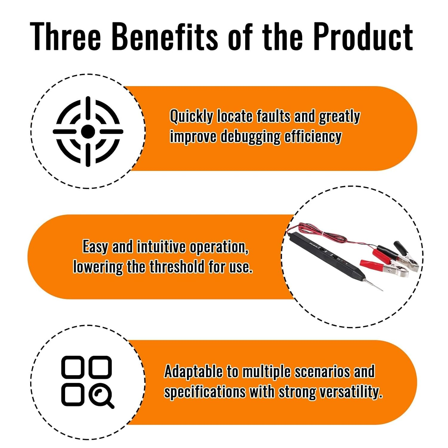 Electronics Logic Probe Tester - Automotive Pulse Signal Detector, No External Power Required for Levels High Low Capture image number 4