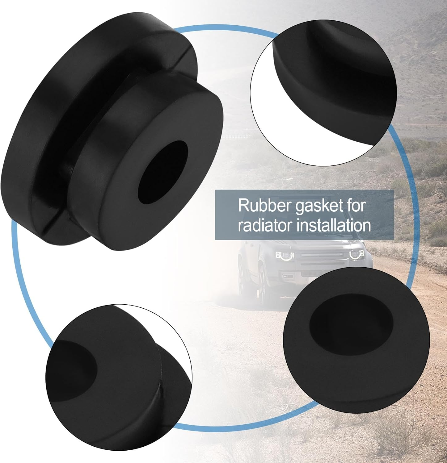 SG Store 4PCS Black Radiator Mounting Rubbers NRC5544 572312 Fits All 4 Cylinder Petrol or Diesel Compatible with Land Rover Defender 200Tdi 300Tdi image number 6