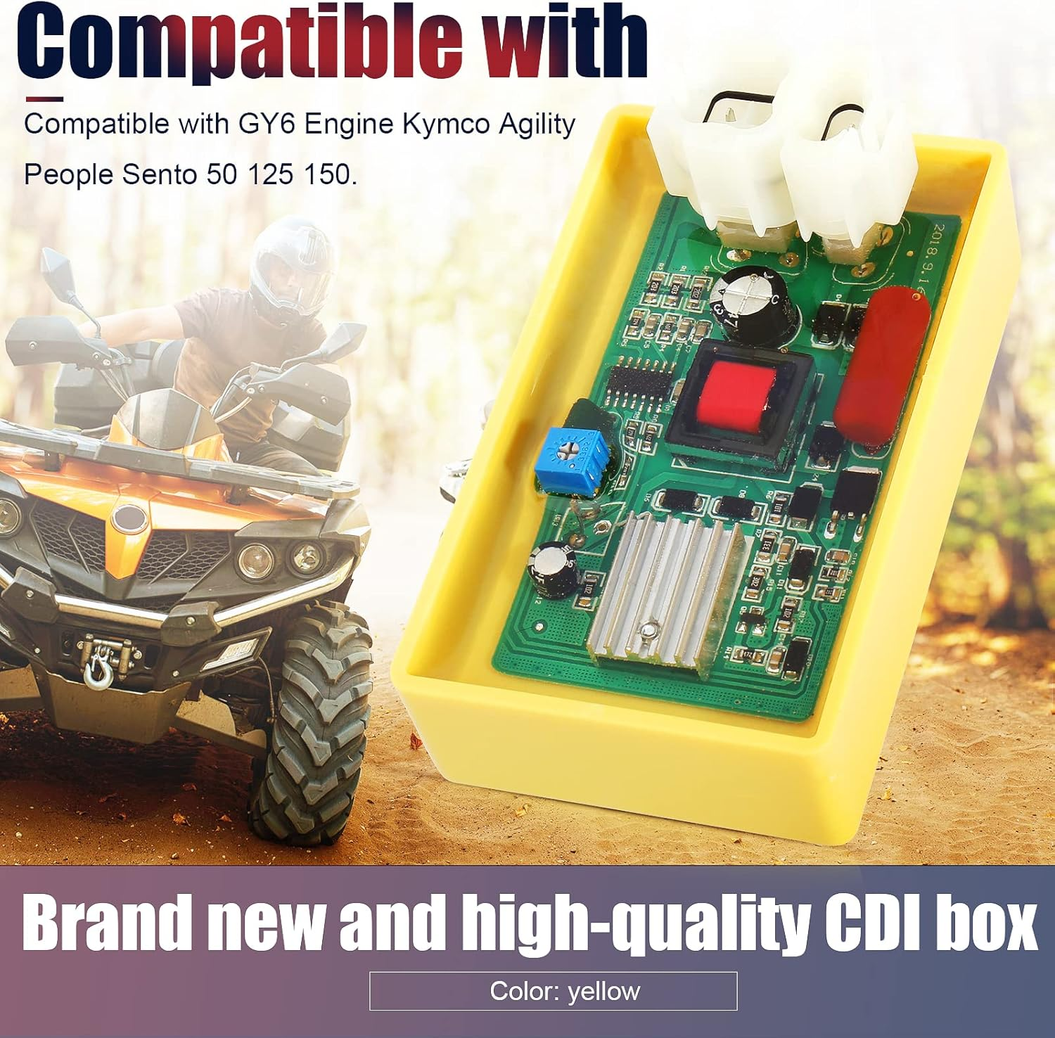 Adjustable High Performance Racing 6 Pin DC CDI Box GY6 50Cc - 90Cc 110Cc 125Cc 150Cc 200Cc 250Cc Scooter ATV Go Kart Moped Quad Dune Buggy Pit Dirt Bike Kymco Agility People Sento 50 125 150
