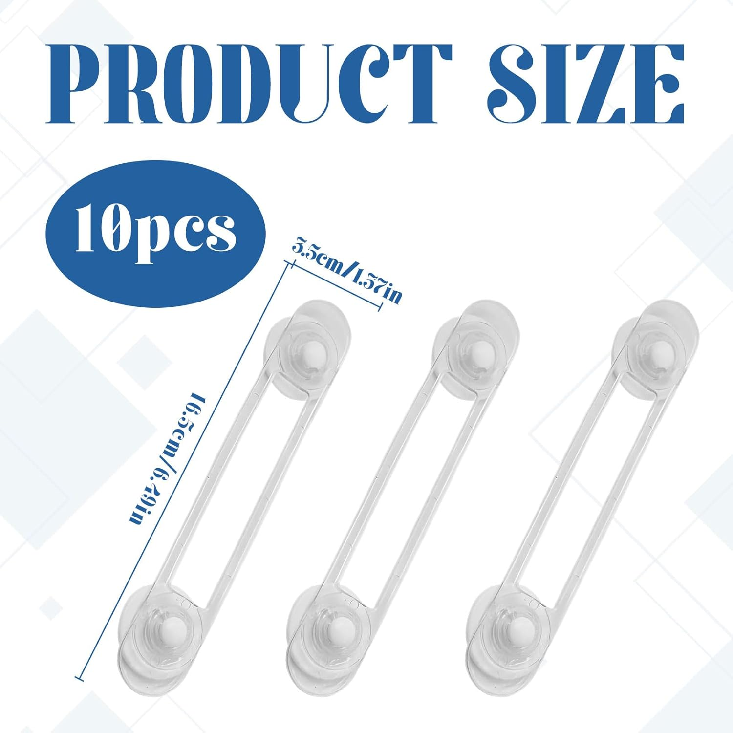 Child Safety Locks, 10Pcs Baby Proofing, 16.5Cm Baby Locks, Baby Proofing Latches to Drawer Door Fridge, Multi Use Baby Cabinet Latches, Easy to Install, No Drilling with 3M Adhesive Pads image number 2