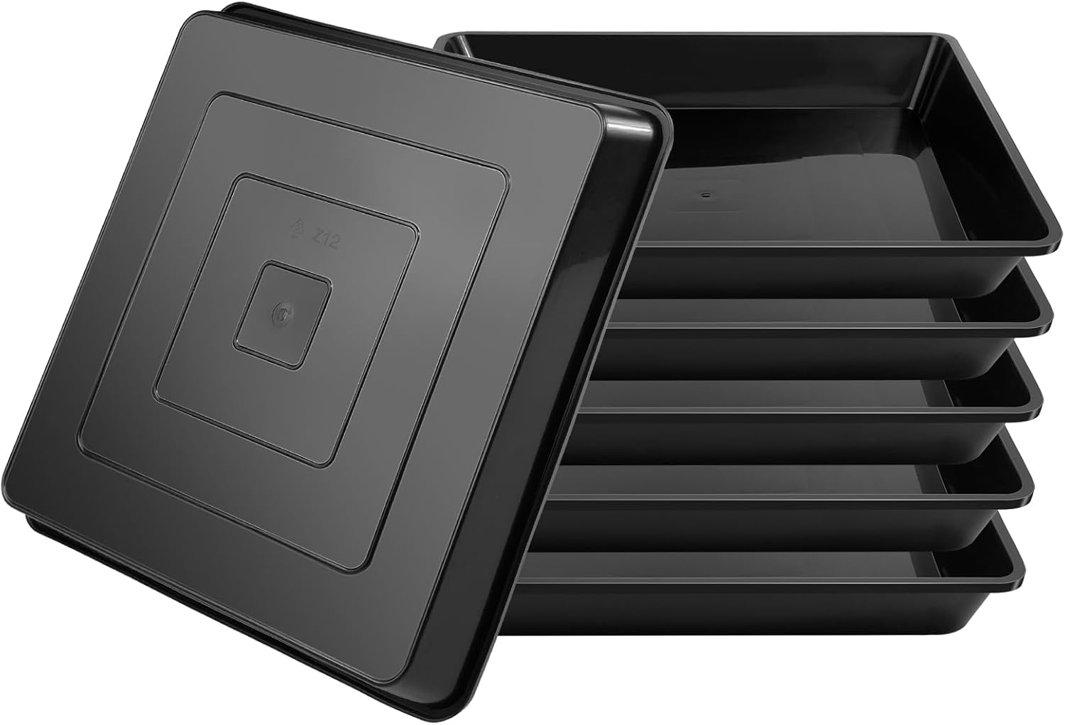 6 Pack 6 Inch Square Clear Plant Saucer, Durable Thick Plant Pot Dish for Flower Pot, Plastic Plant Tray to Catch Water for Indoor Outdoor