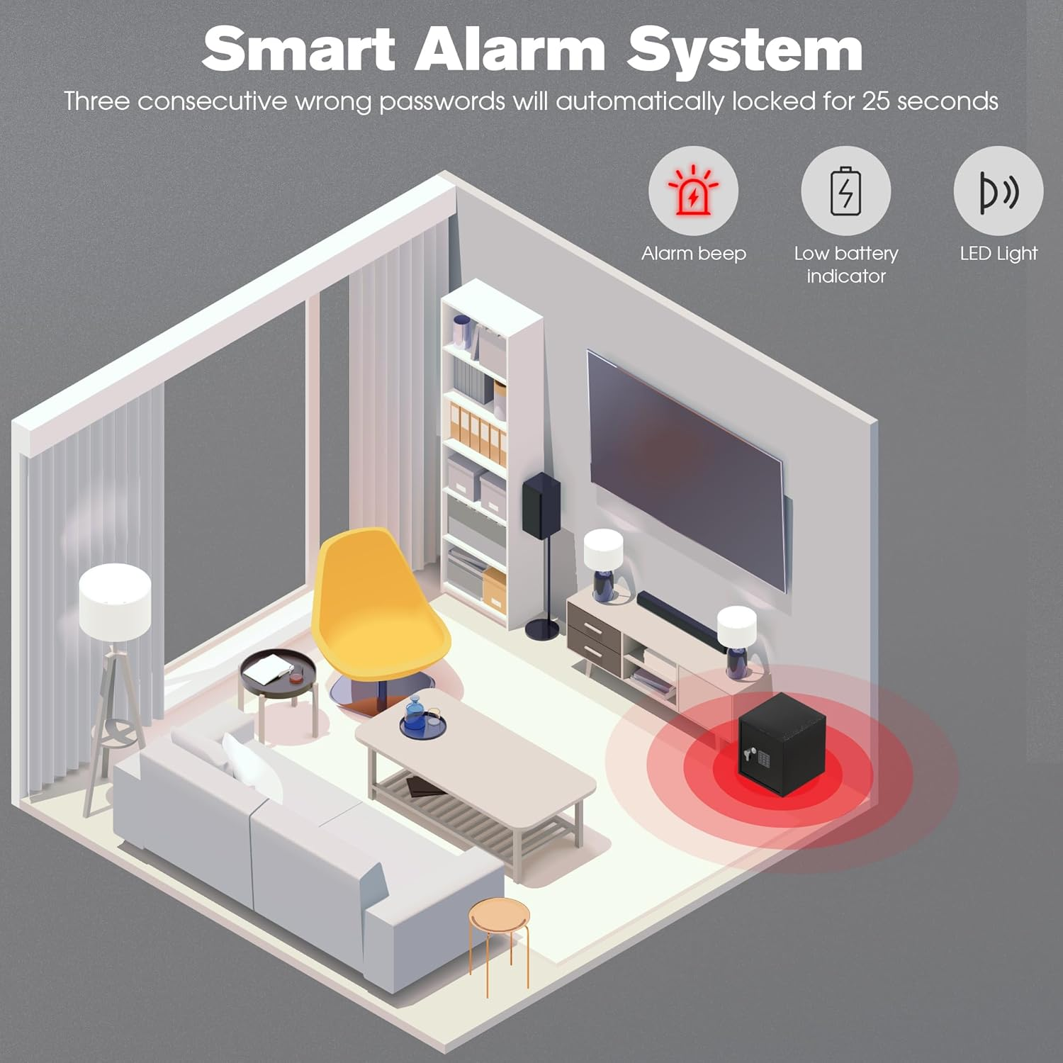 Advwin Security Safe and Lock Box, Steel Drop Safe with Electronic Digital Keypad and Keys, 50 L/1.77Cubic Feet, for Home Office Hotel Business Jewelry Cash image number 1
