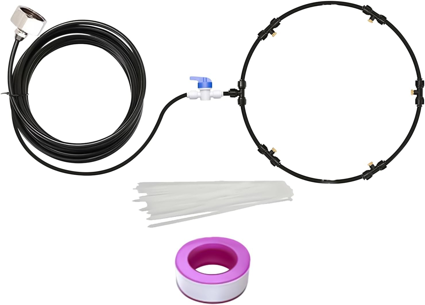 Misting Set for Fan,Fan Misters for Cooling Outdoor | 8-Meter Hose Multi-Nozzle Air Purification Water Sprayer for Event Tents Backyard Garden Deck Dog Kennel Porch BBQ