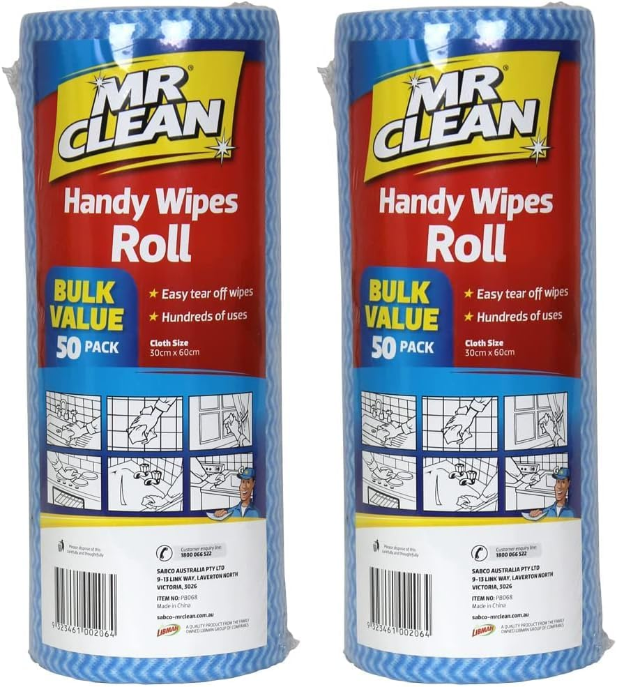 Mr Clean Handy Reg Wipes Roll 50-Pieces (Pack of 2) image number 2