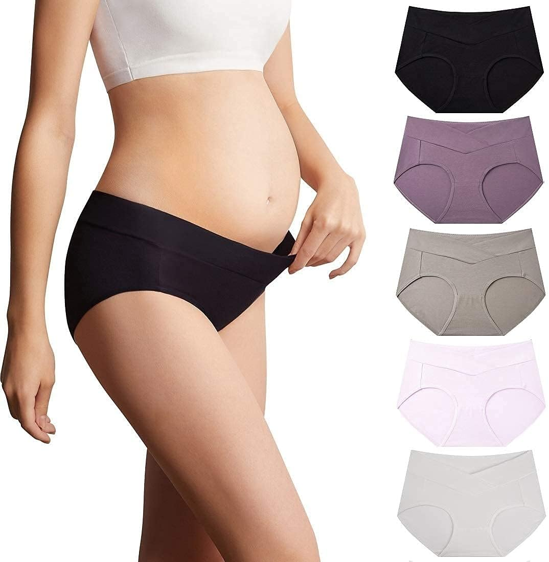 Mama Cotton Women'S under the Bump Maternity Panties Pregnancy Postpartum Maternity Underwear