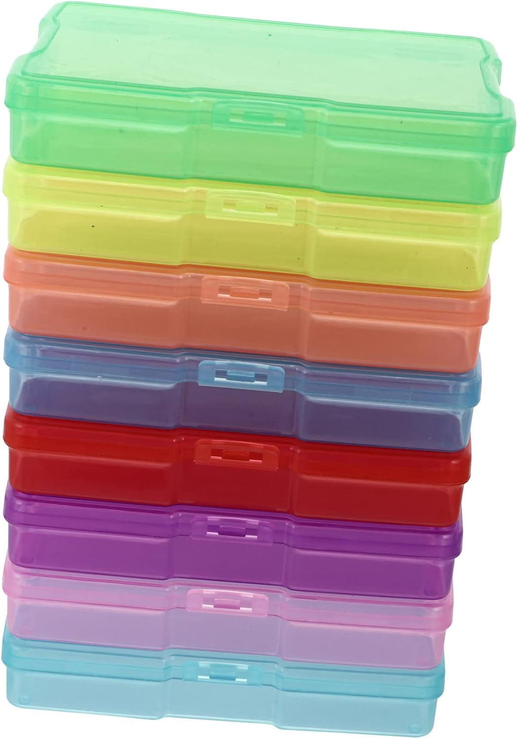 8Pcs Plastic Photos and Jewelry Storage Boxes Multipurpose Postcards Organizer for Home Office Mixed Colors 4X6 Inch Photo Holder for Document and Accessories Sorting
