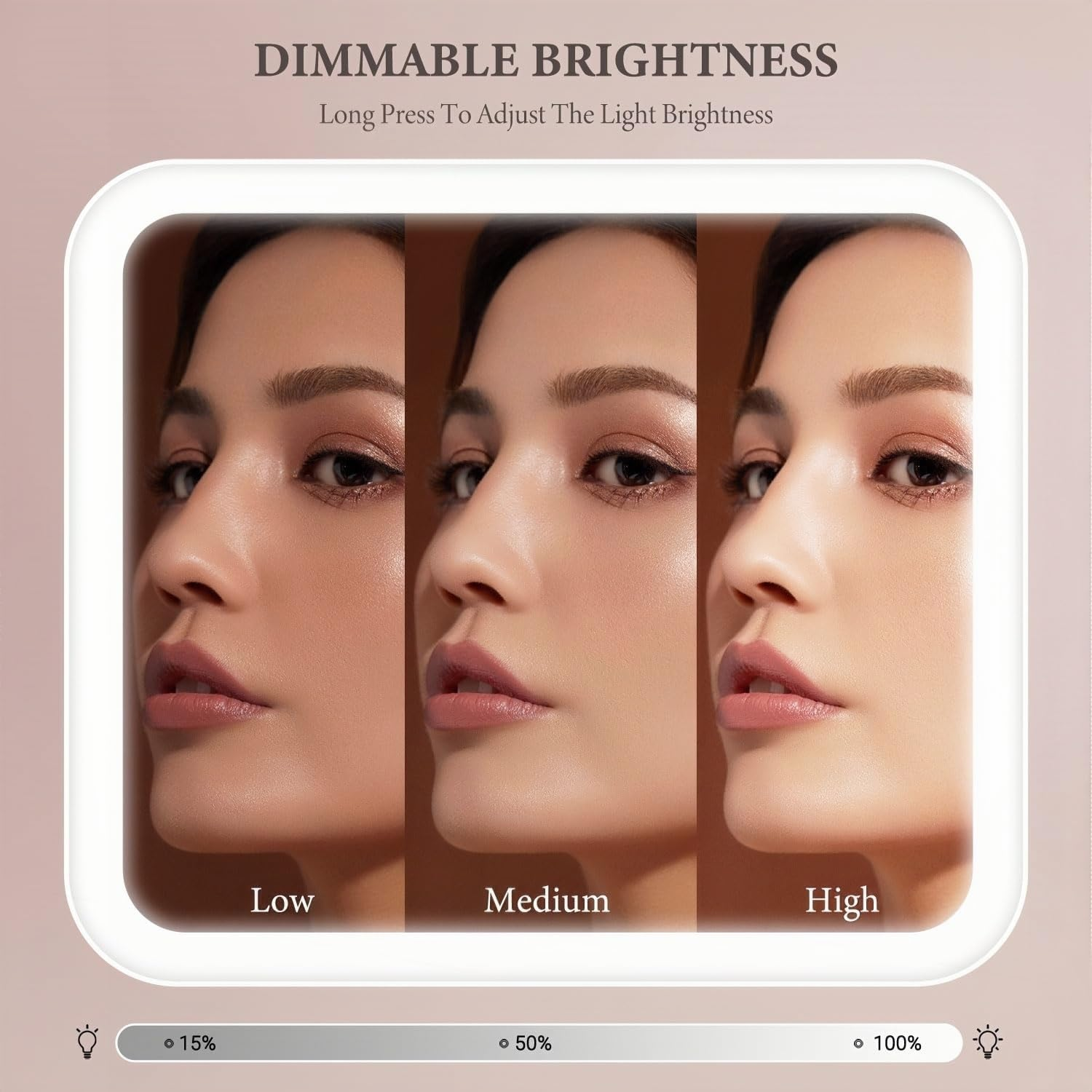 Longfng Makeup Bag with LED Light and Mirror, Large Capacity Travel Makeup Organizer, 3 Adjustable Brightness, Waterproof Portable Toiletry Bag for Women image number 5