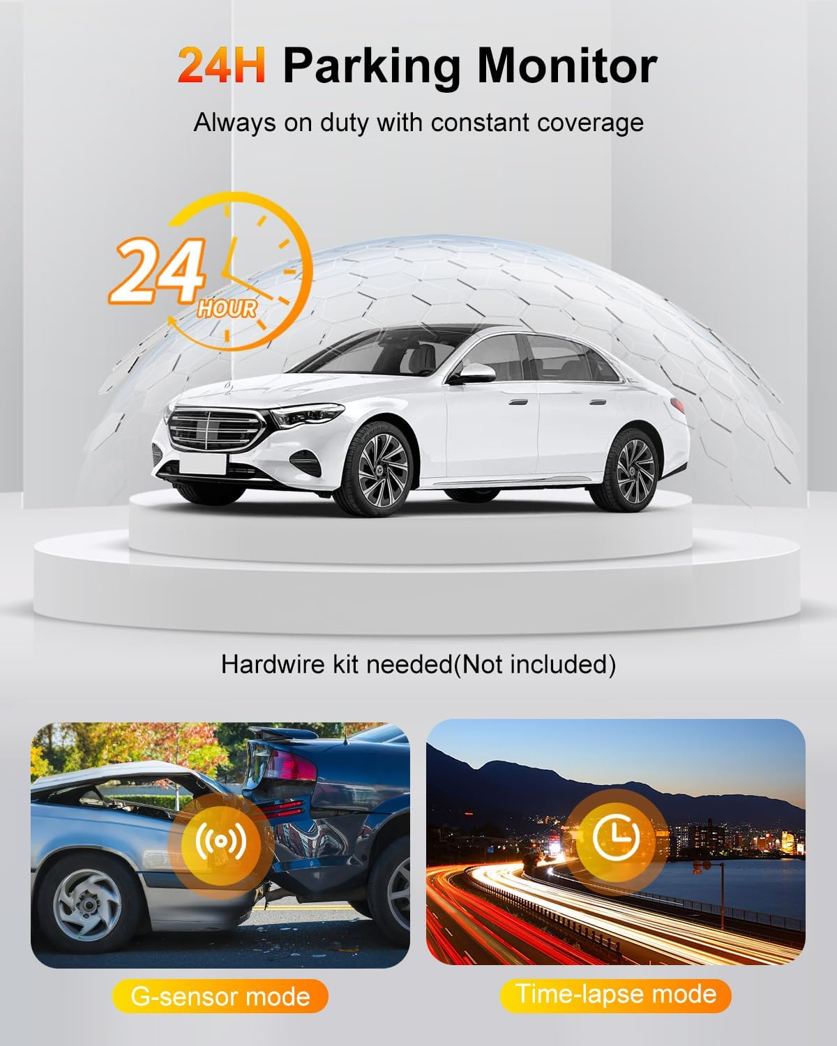 Oolong 4K 3 Channel Dash Cam,5G Wifi6 Built-In GPS,4K+1080P+1080P Front and Rear inside Included 64GB Card,Triple Car Camera 3.18'' Screen,Loop Recording,Ir Night Vision,24H Parking Mode,256Gb Max image number 6