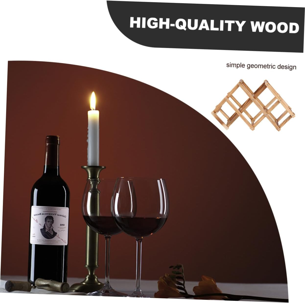 LIFKOME Foldable Wine Rack Modern Wine Holder Space-Saving Storage Shelf for Kitchen Bar Living Display Bottle Capacity Brown Geometric Design image number 5