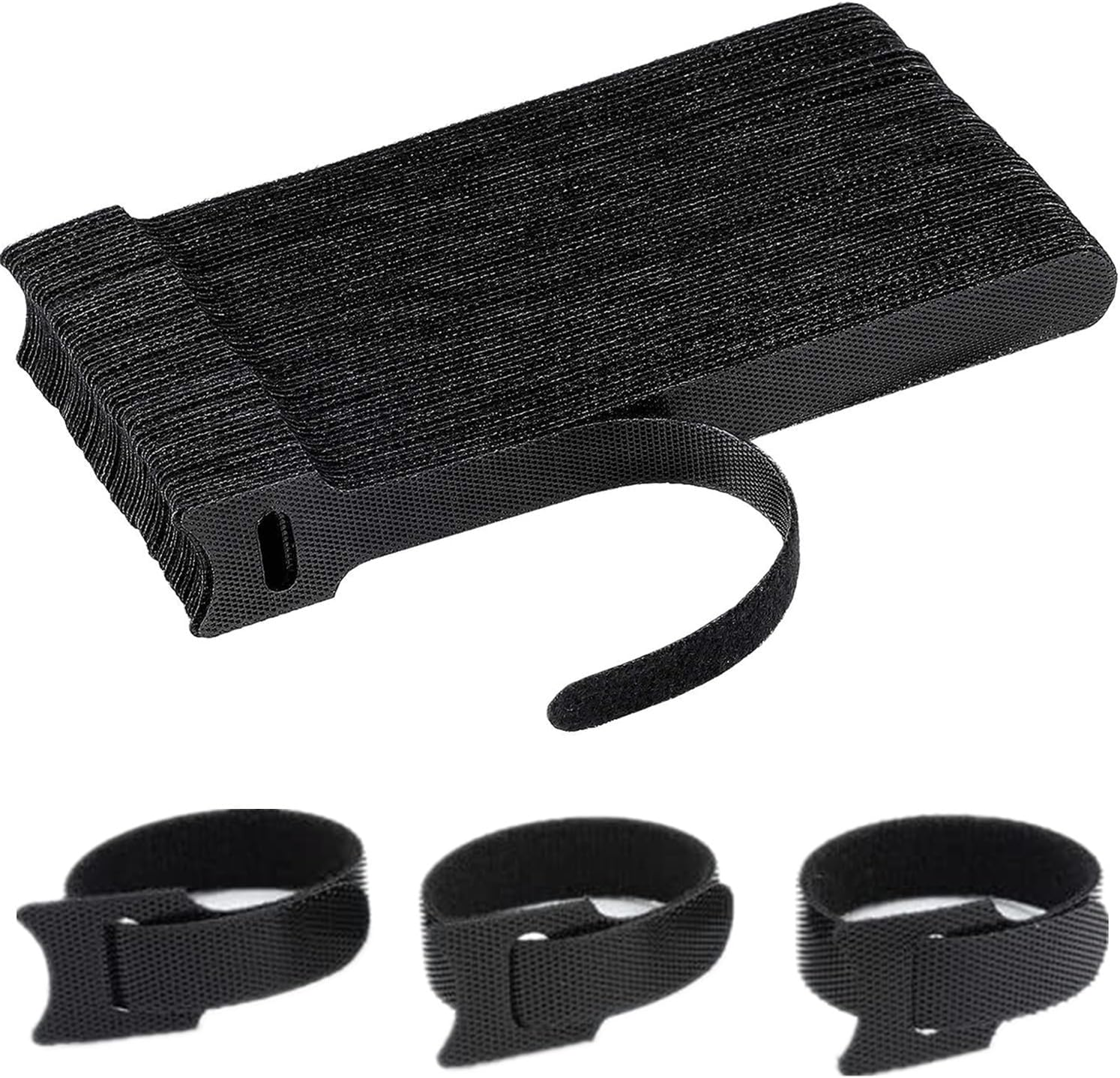 100 Pcs 6-Inch Reusable Cable Ties, Premium Quality Cable Management Straps for Electrical Cable & Wire Organizer (150Mm X 12Mm, Black)