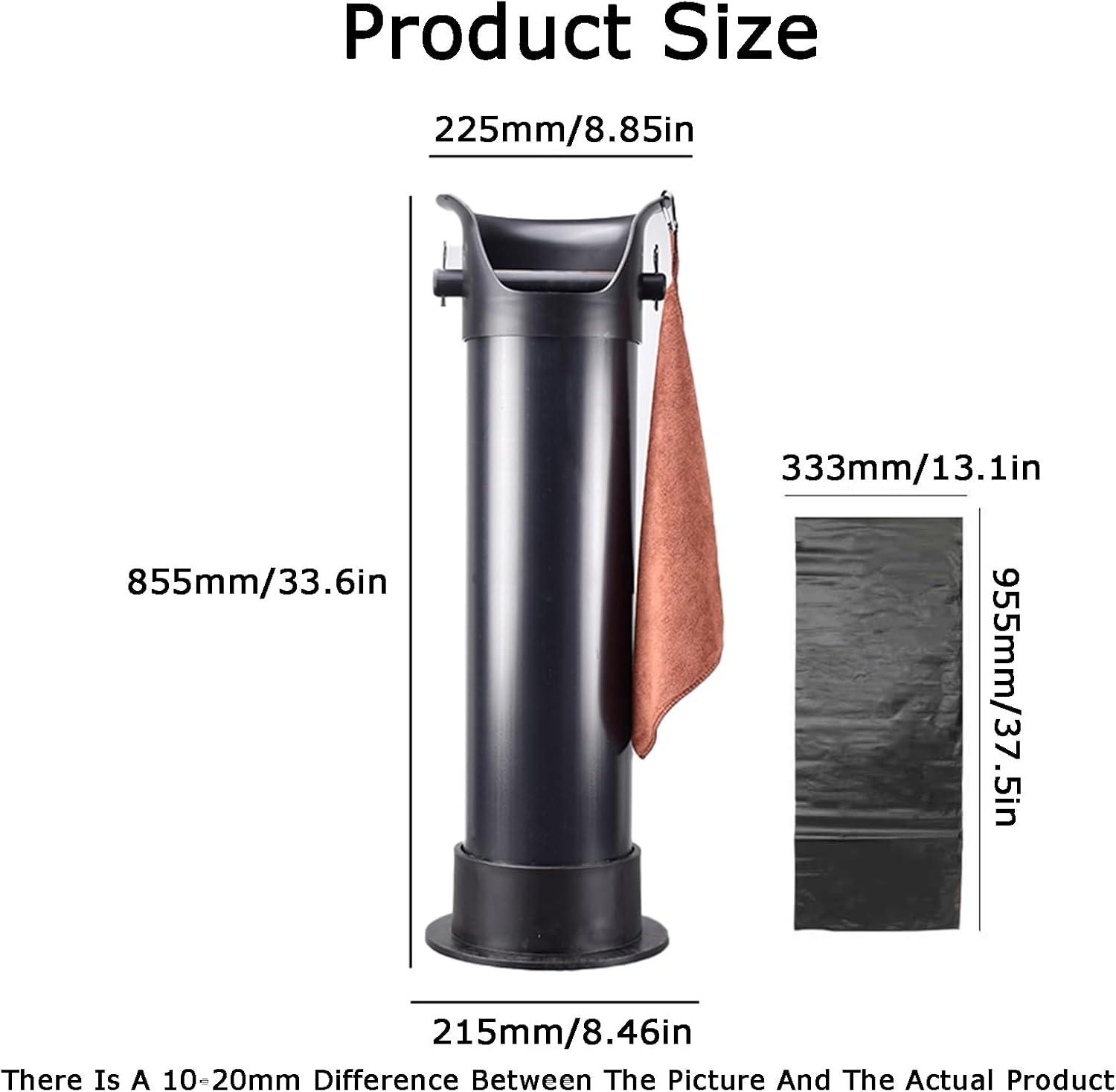 Coffee Grounds Knock Box, 17L Espresso Grind Dump Collection Bin with Garbage Bags and Towel, for Teahouse Household(White) image number 5