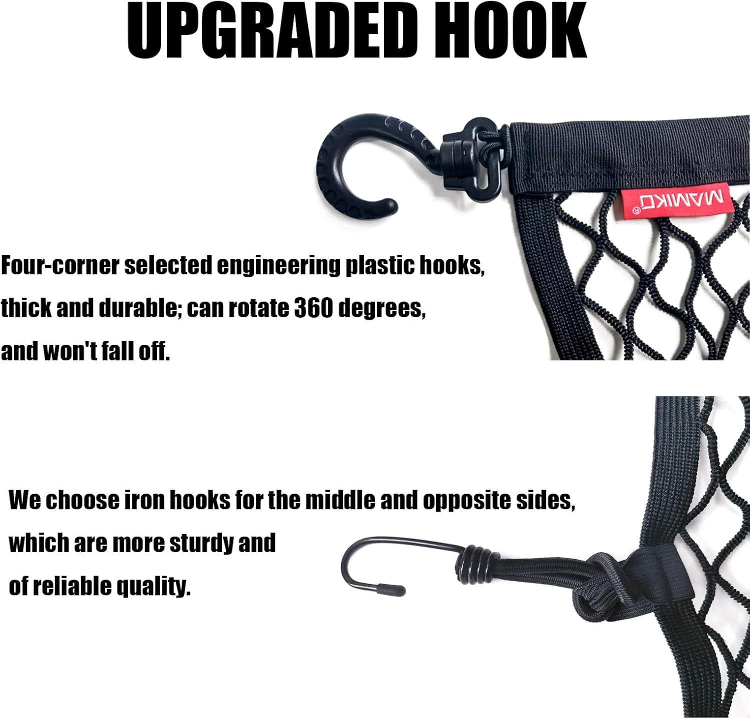 ISIU Cargo Net for Utility Folding Wagon, Garden Cart, Folding Trolley Cart, Beach Cart, Made of Heavy Duty Nylon Net with Storage Bag / 38"X32" image number 6