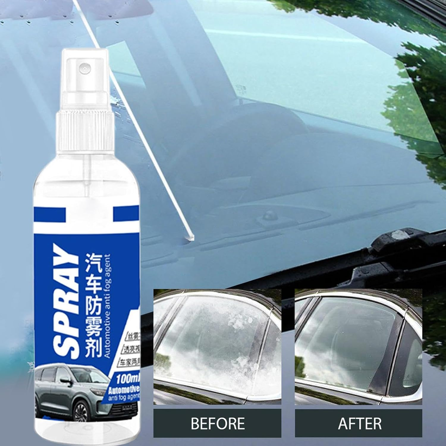 Waterproof Fogging for Automotive | 100Ml Glass anti Fog Coating Agent Window Spray | Waterproof Shine Glass Cleaner Long-Lasting Car Supplies for Glass image number 2