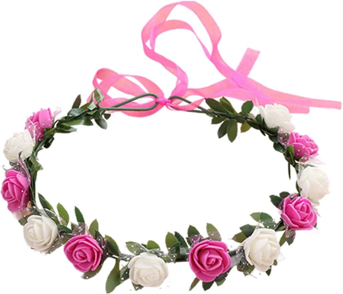 Costume Bay Flower Hairband with Elegant Rose Design for Weddings, Parties, Festivals, and Everyday Wear (Rose Flower, ONE)
