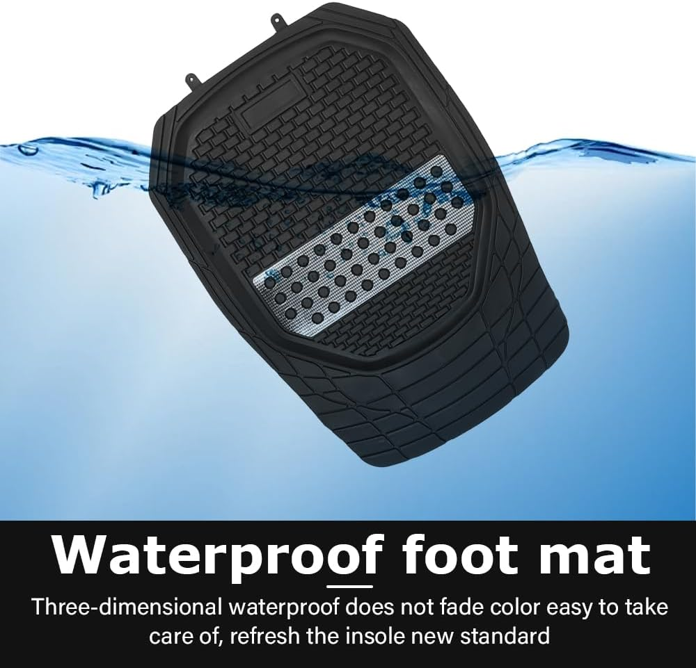 4 PCS Car Floor Mats, Heavy-Duty PVC Mat, Universal Waterproof Kick Pads, All-Round Protection Car, All Weather Anti-Slip Car Mats, for Cars, Trucks, and SUV image number 6