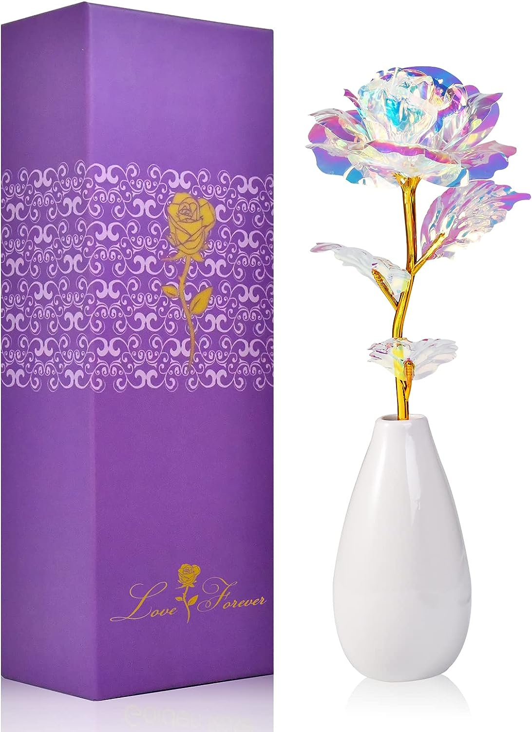 Birthday Gifts for Women, Gifts for Mom on Mothers Day, Artificial Rose Flower & Vase Gifts for Her Wife Grandma from Daughter Christmas, Valentine'S Day, Mother'S Day, Thanksgiving, Anniversary image number 5