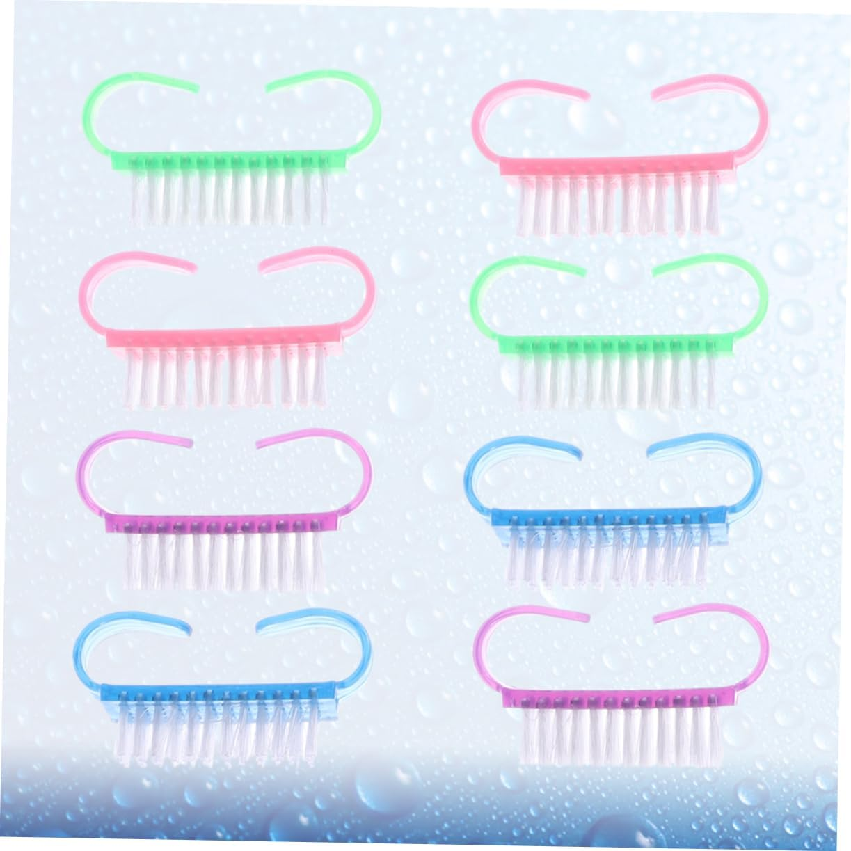 HAPINARY 8Pcs Nail Tool Plastic Handle Dust Cleaning Brushes Cleat Shape Manicure Tools for Women