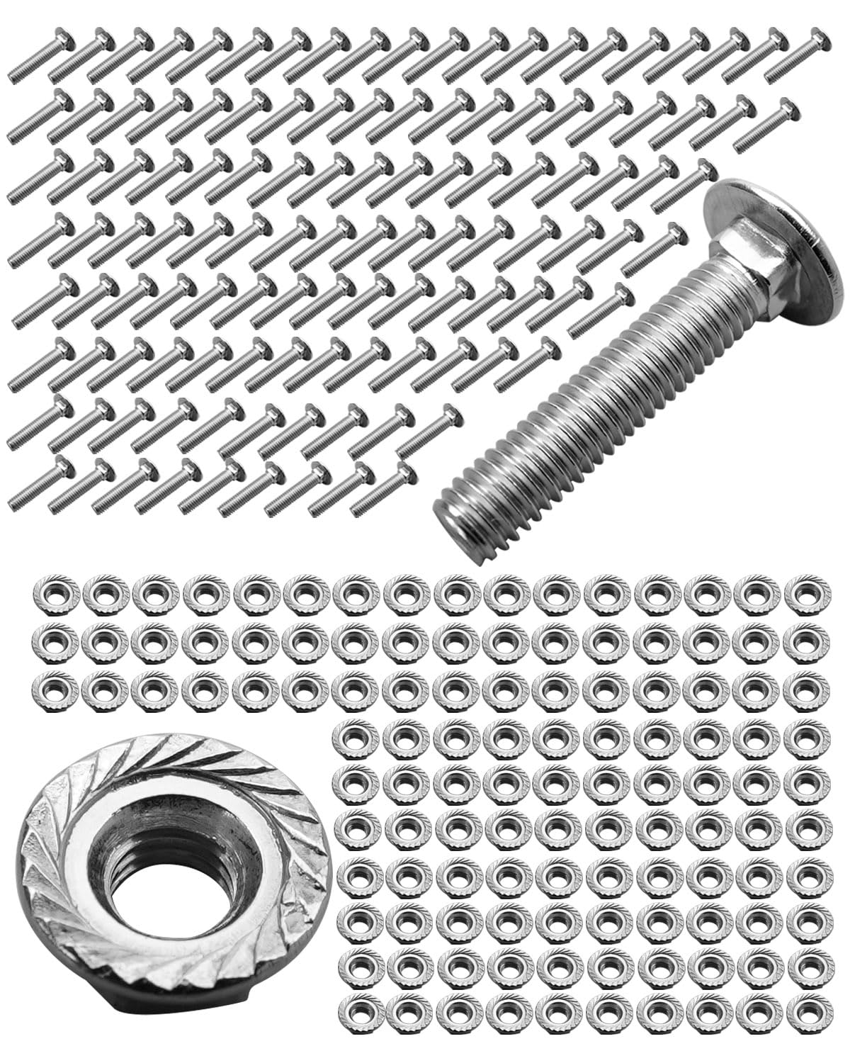 Vaticas 120PCS Stainless Steel Bolt with Nut Fit for Peterbilt 379, Silver