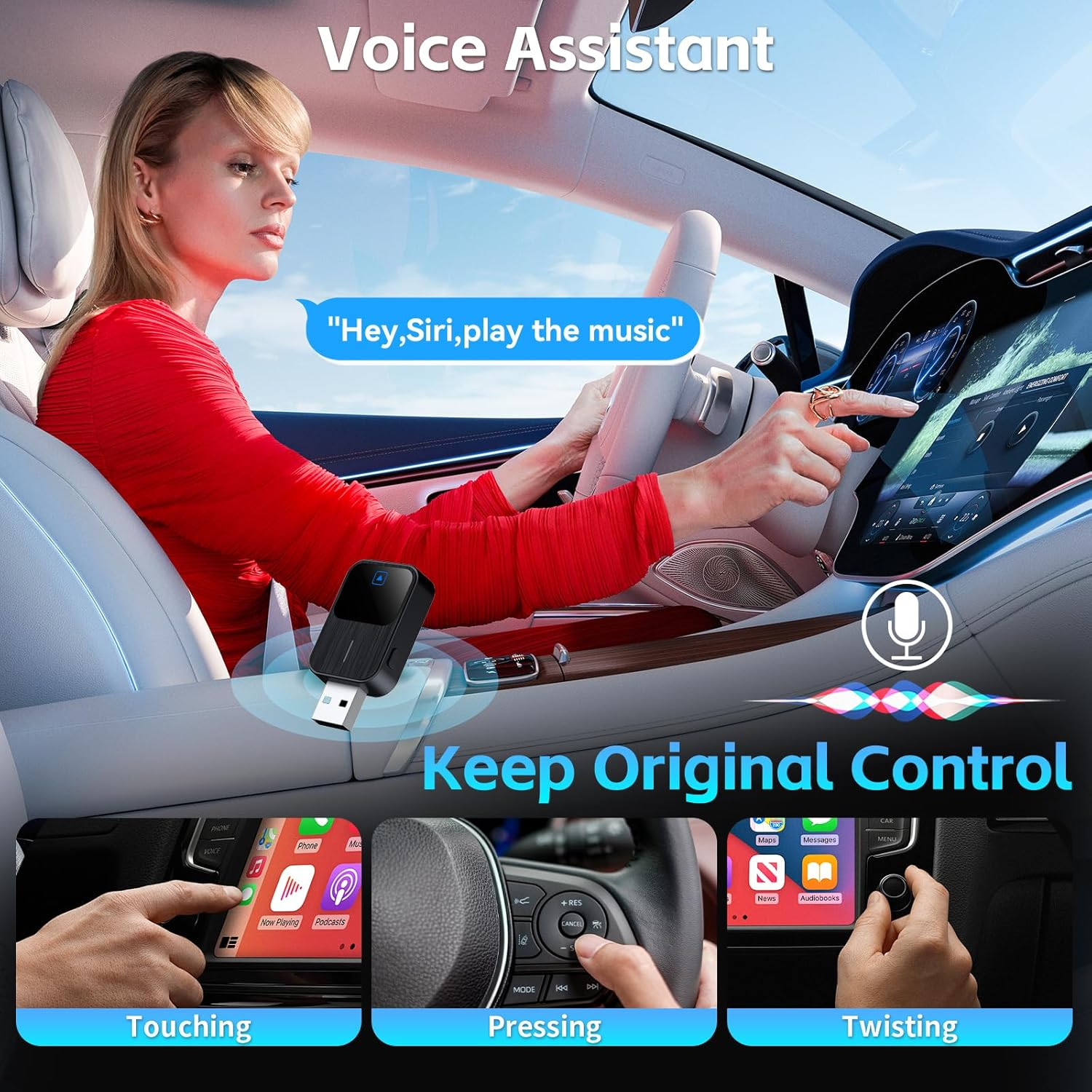 Wireless Carplay Adapter,2025 Upgrade Wireless Android Auto Adapter with Fast Stable 5Ghz Wifi Bluetooth for Car from 2016