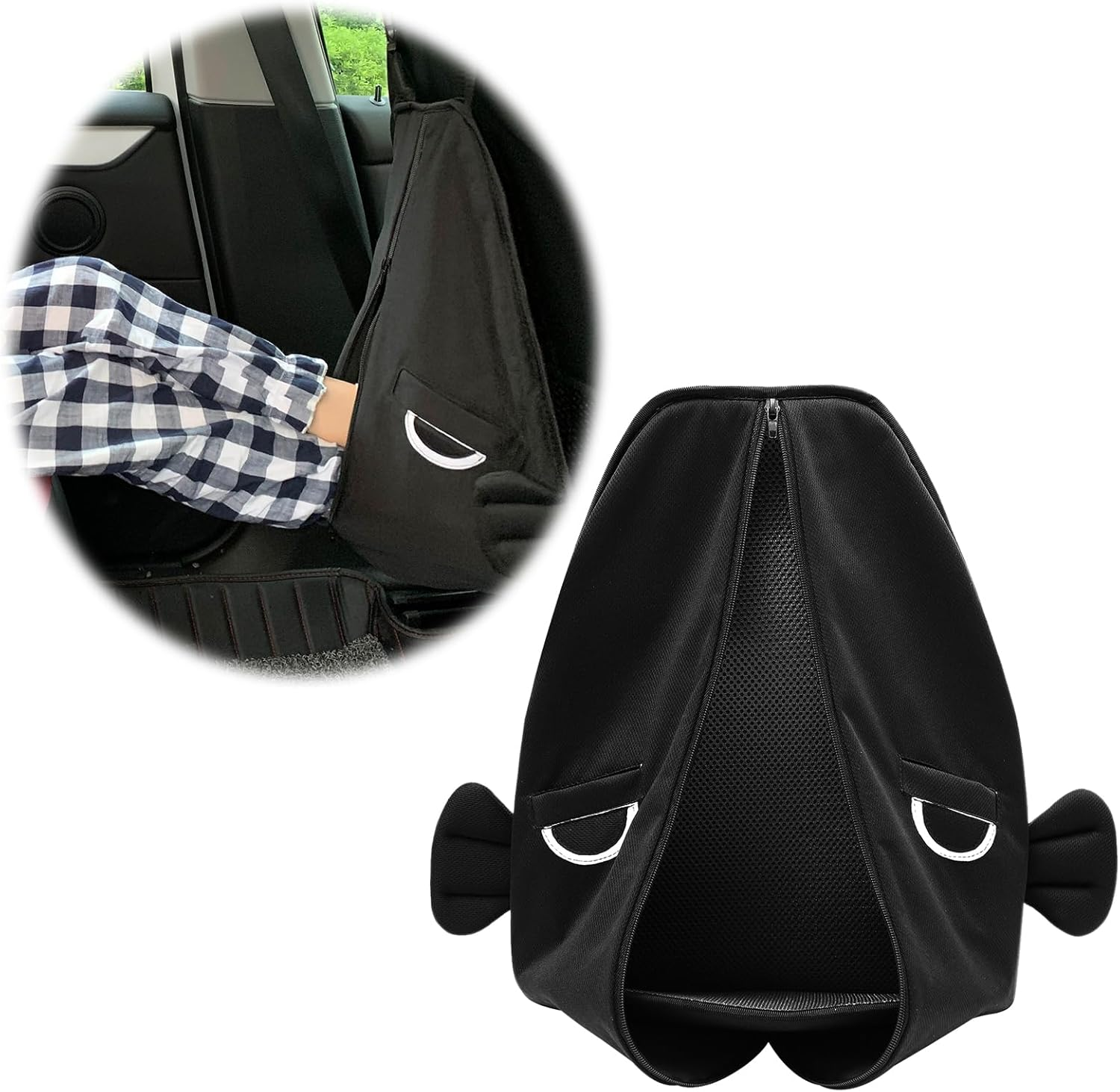 4-In-1 Footrest for Kids and Toddlers - Compatible with Car Seats, Portable Organizer, Seat Protector, and Travel Bag - Adorable Fish Design image number 1