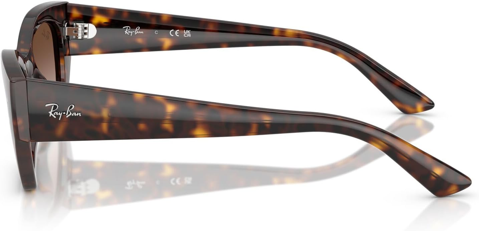 RAY-BAN Zena Non Polarised Sunglasses, 0RB4430, Havana & Gradient Brown, 49Mm image number 2