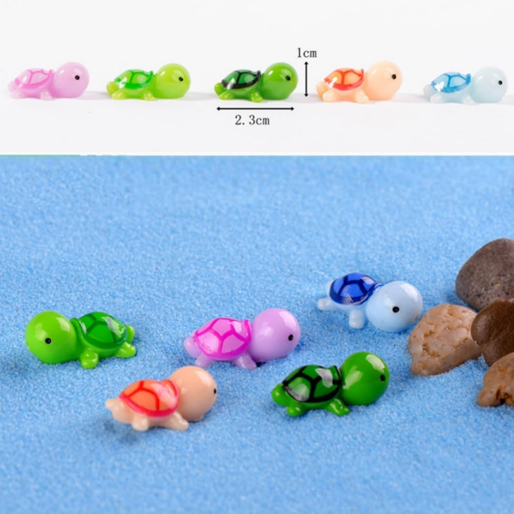 FUNNTY 30 Baby Turtles - Miniature Resin Turtles Miniature Figurines in Bulk 5Color Sea Turtle for Ocean Animal Figurines DIY Home Garden Birthday Party Favor Decoration image number 6