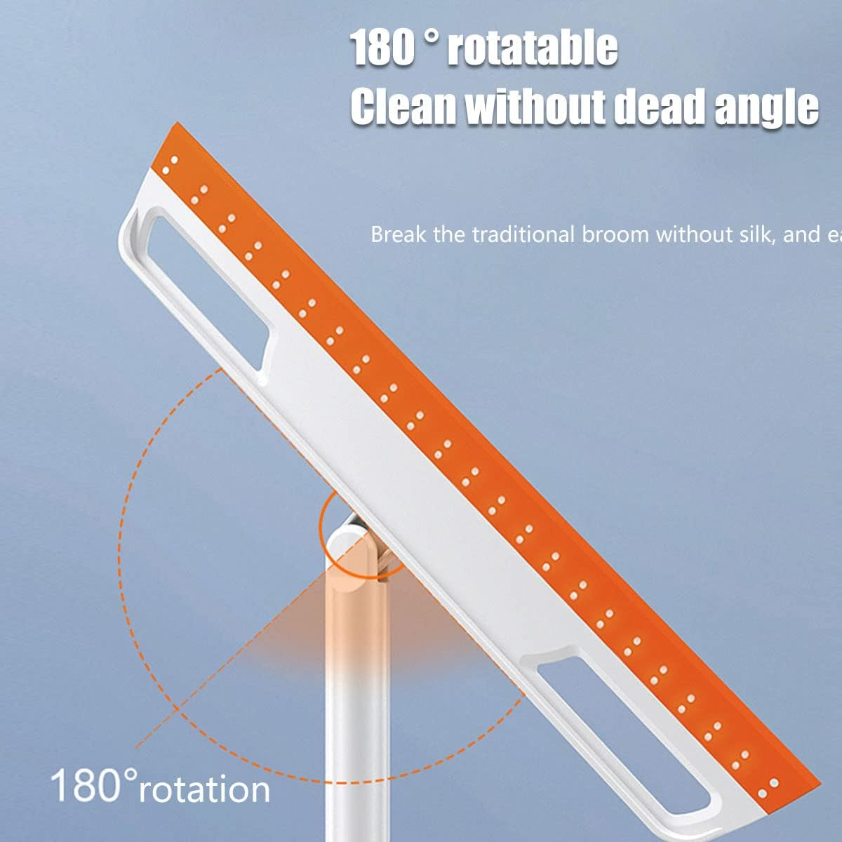 Floor Squeegee 56In Household Broom with 4 Removable Poles 180-Degree Adjustable Knuckle Joint Floor Wiper for Shower Bathroom Kitchen Water Foam image number 1