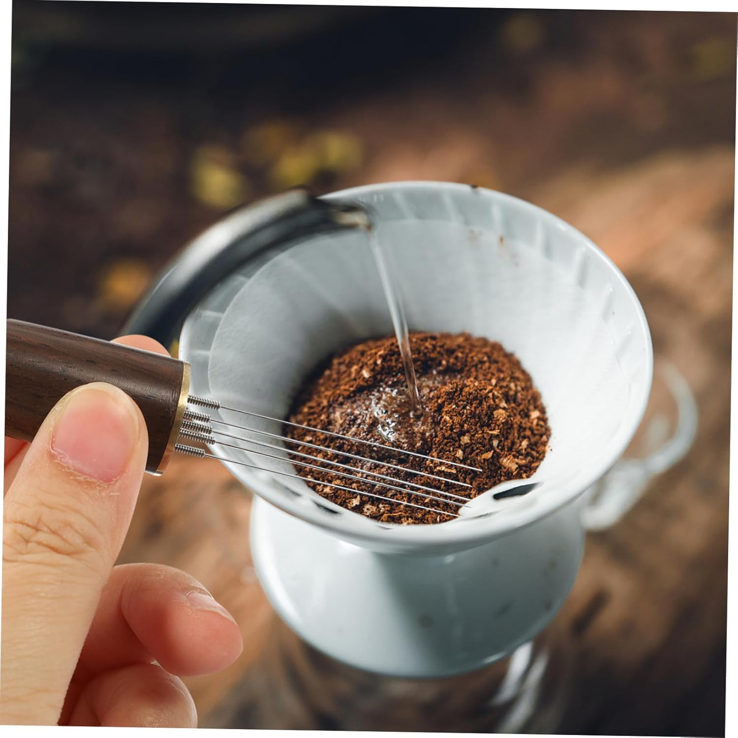 FUNOMOCYA Cloth Powder Needle Espresso Stirrer Distribution Tool for Coffee Espresso Stirrer Distributor Hand Use in Home Bar image number 1