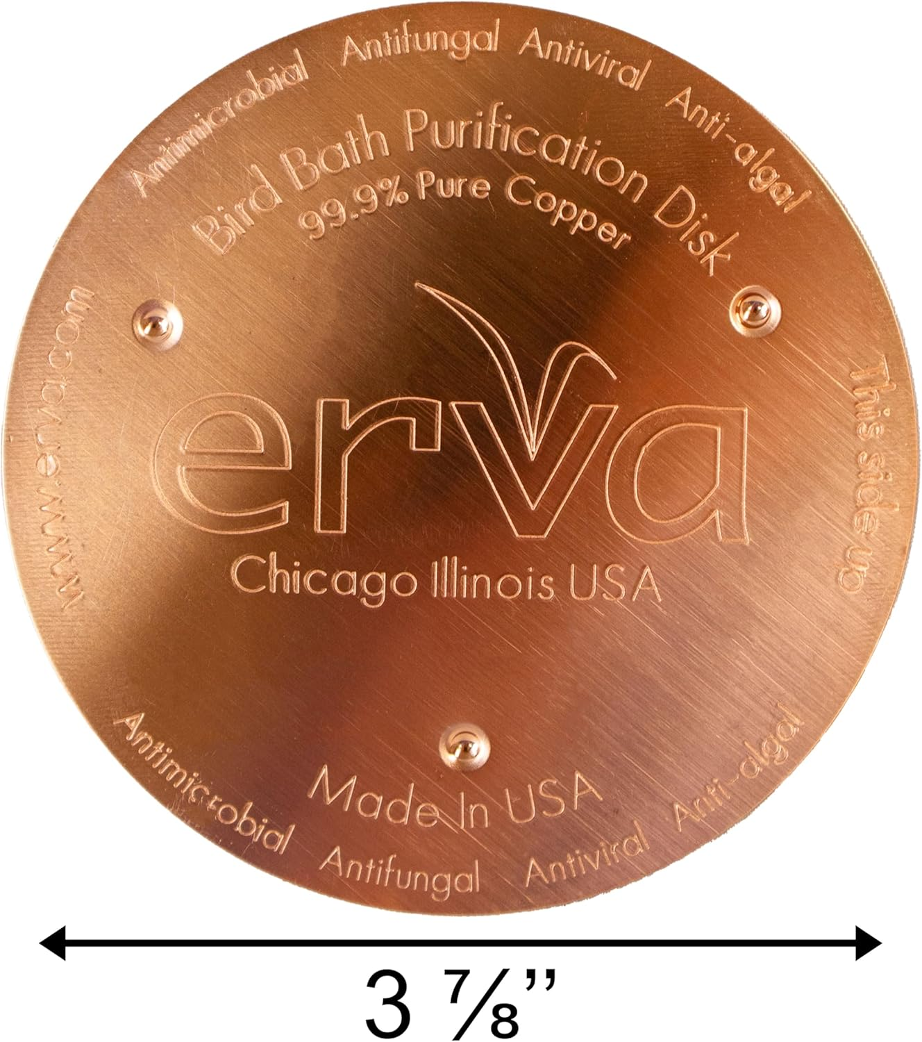 Erva Copper Bird Bath Purification Disk - Made in USA image number 3