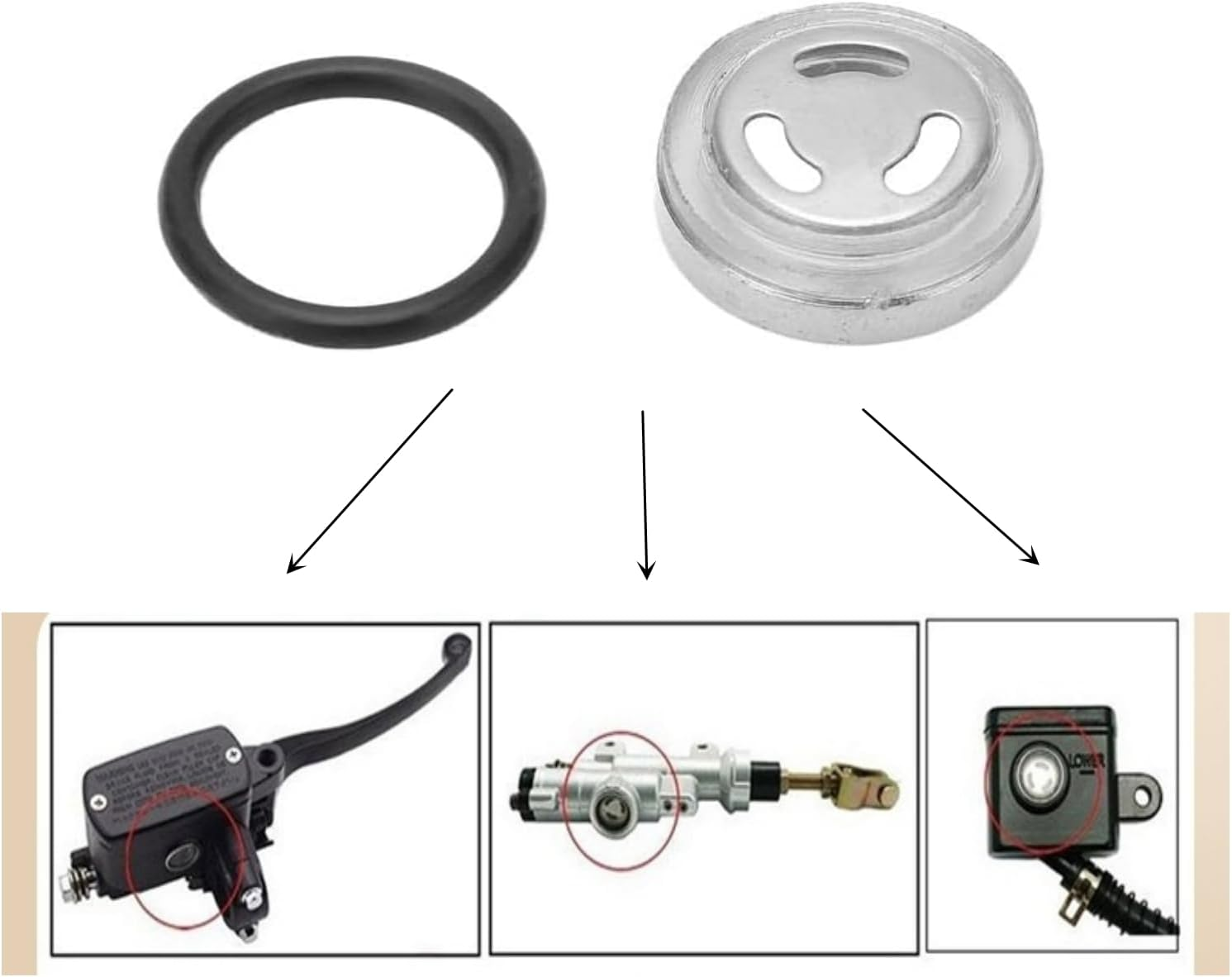 Sight Glass Lens Gasket Repair Kit, 2 Sets 18Mm Brake Master Cylinder Reservoir Sight Gasket Set, Motorcycle Accessory with Seal Rings for Motorcycle ATV Dirt Bike