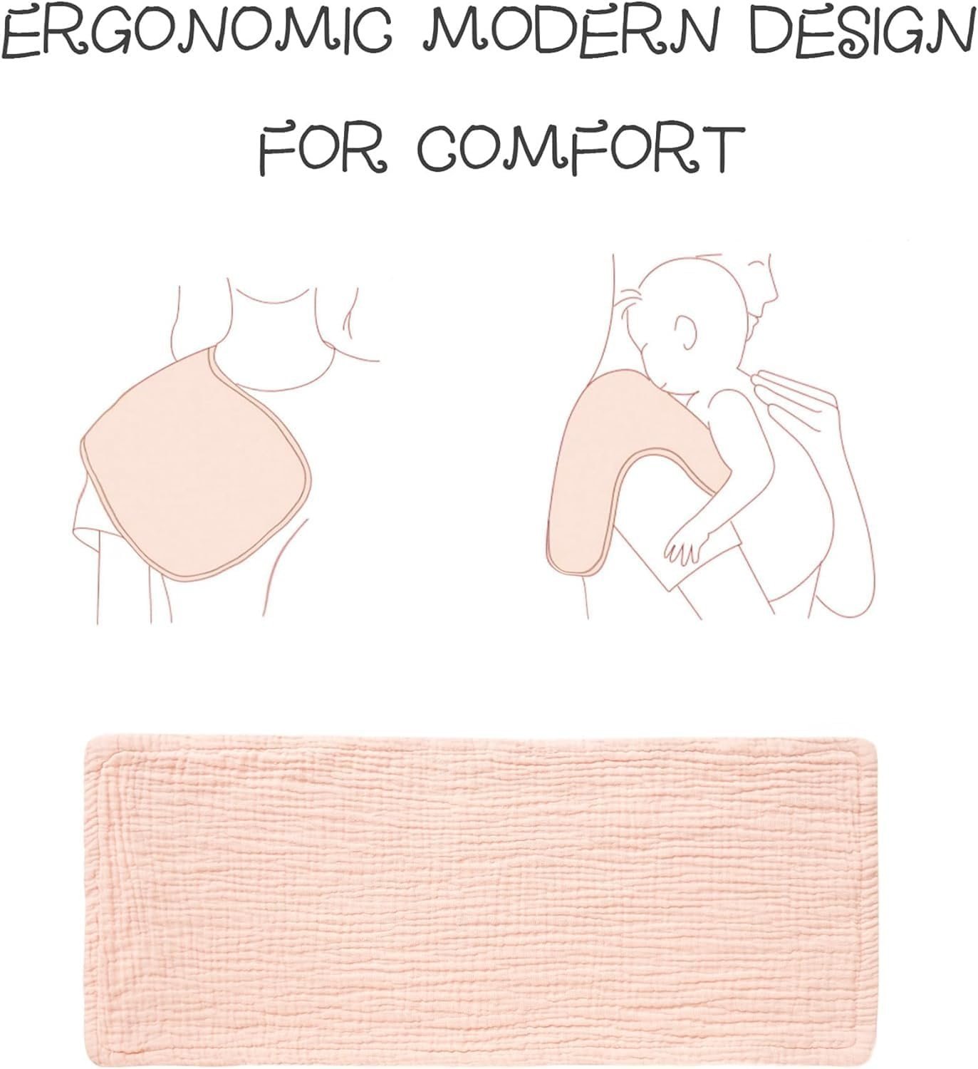 ZONEY Baby Burp Cloths Sets for Unisex Baby, 6 Pack 100% Cotton Washclothes for Newborn, Large 20''X10'' Extra Soft and Absorbent for Baby Girls and Boys image number 3