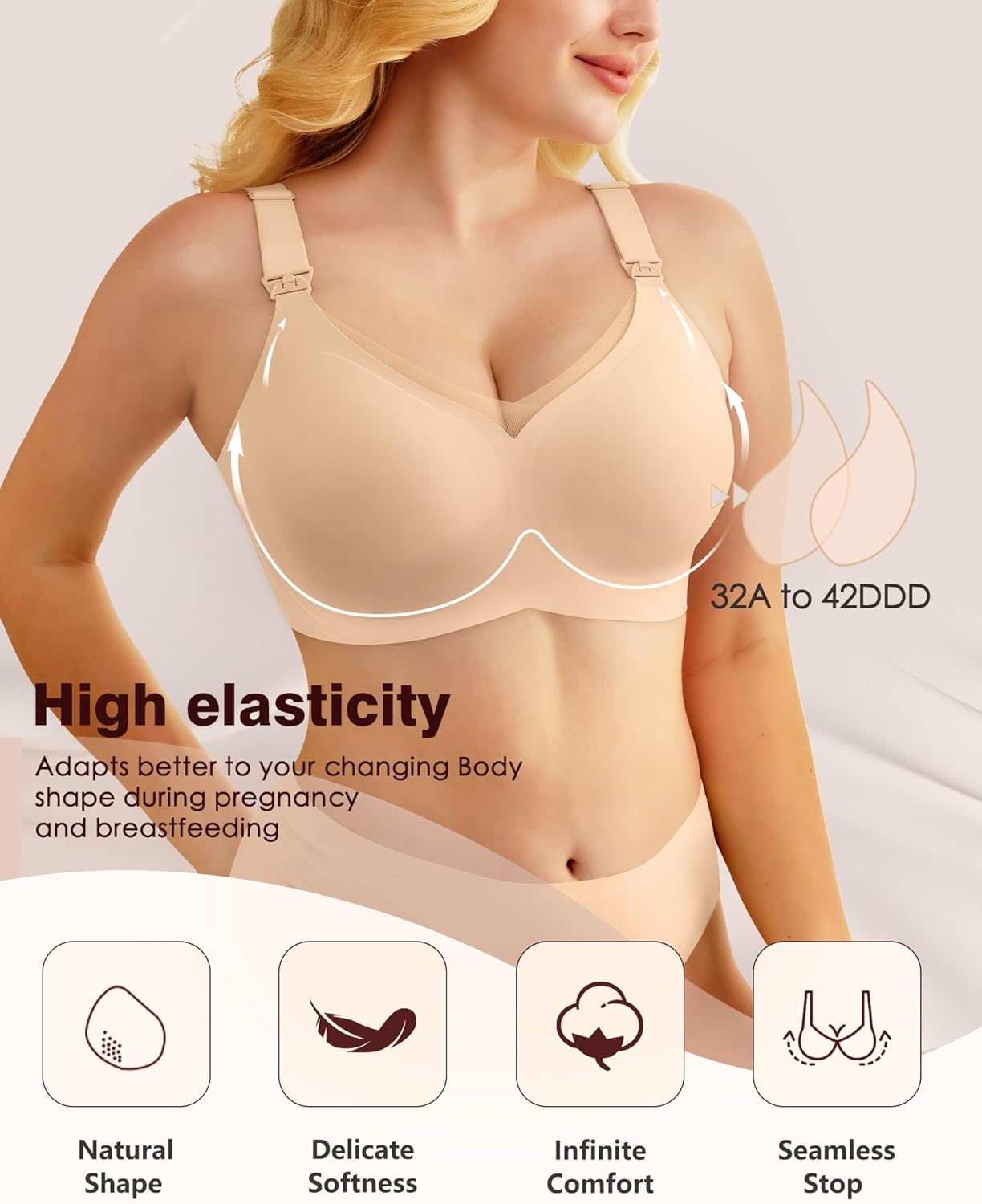 As Fairy Nursing Bras for Breastfeeding Seamless Maternity Bra Pregnancy Sleep Wireless Push up Hands Free Bralette