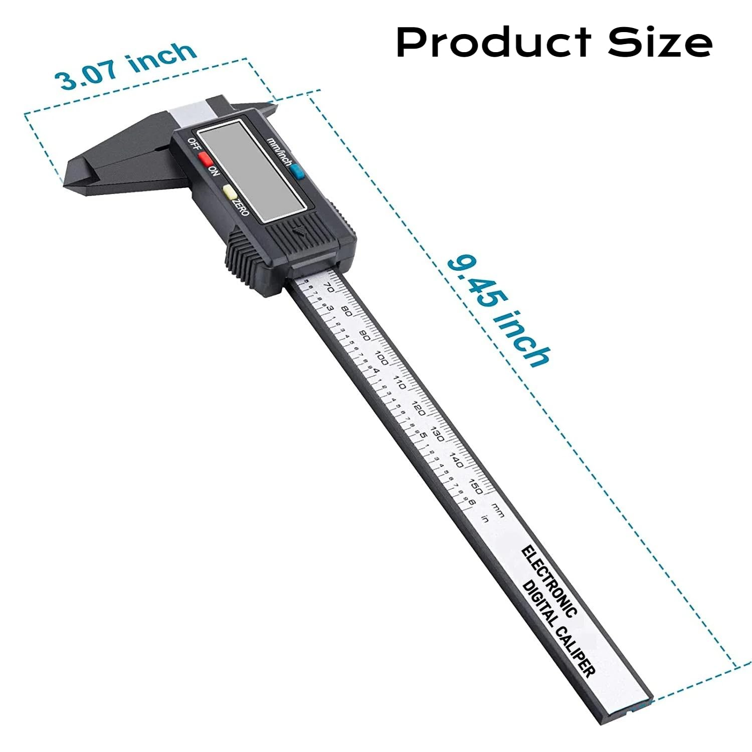 Digital Caliper Measuring Tools, W.Sealet 0-6 Inch Electronic Vernier Caliper with Large LCD Screen, Lightweight Plastic Reinforced with Carbon Fibres Caliper image number 4