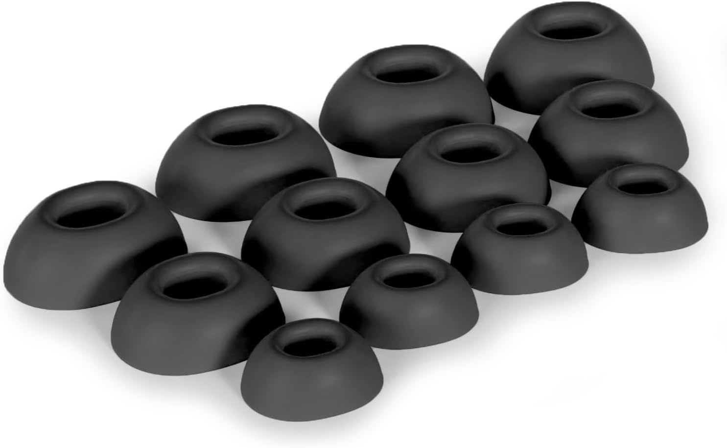 Okuli Set of 12 Silicone Earbuds Ear Tips for Bose Quietcomfort II & Ultra Earphones in Black