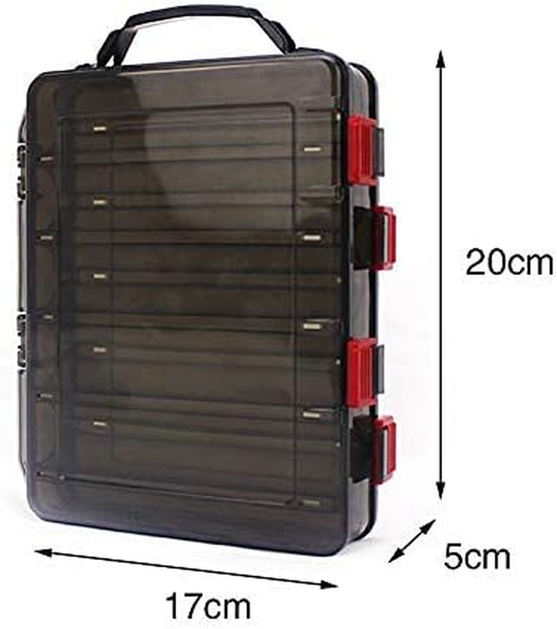 Origlam Fishing Lure Tackle Box, Fishing Tackle Storage Trays, Double Sided 10 Compartments Waterproof, Organizer Case Boxes Containers, for Vest Casting Fly Fishing image number 6