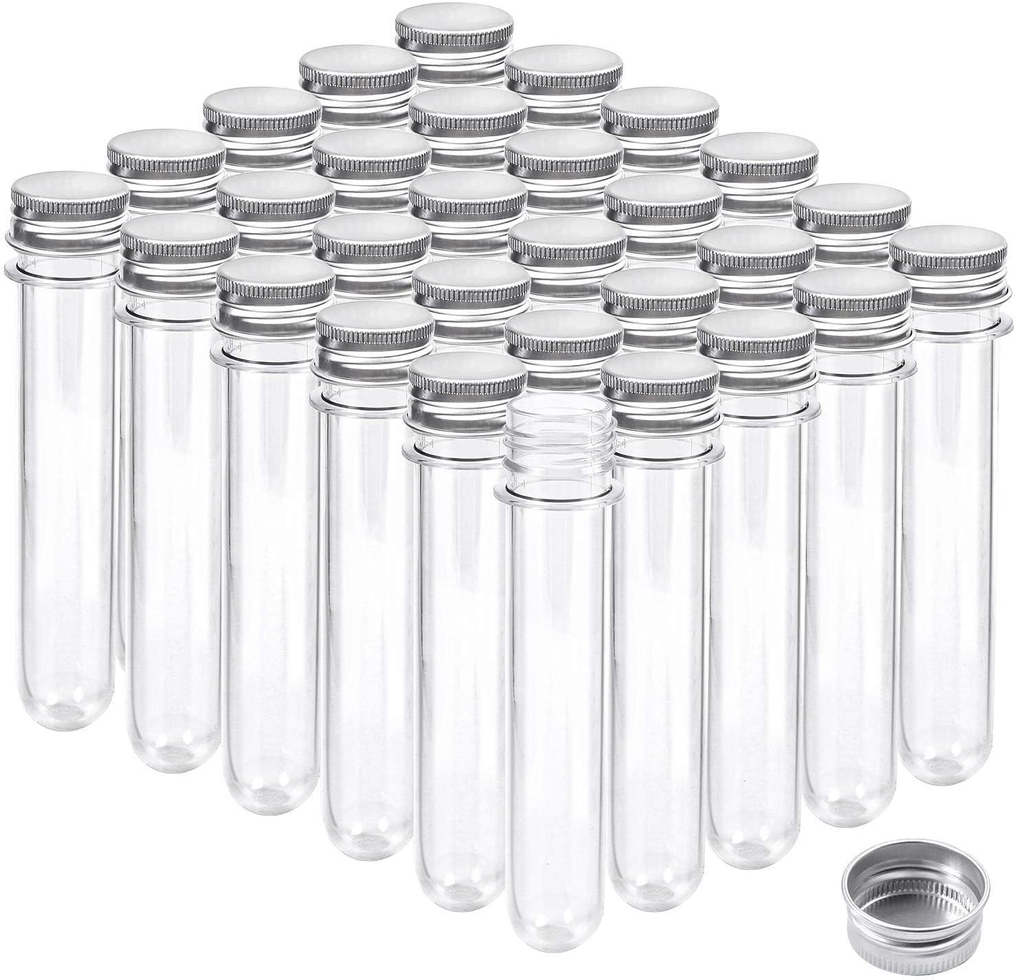 30Pcs Plastic Storage Empty Tubes 40ML Clear Plastic Test Tubes with Screw Caps Jelly Cookie Nuts Containers image number 6