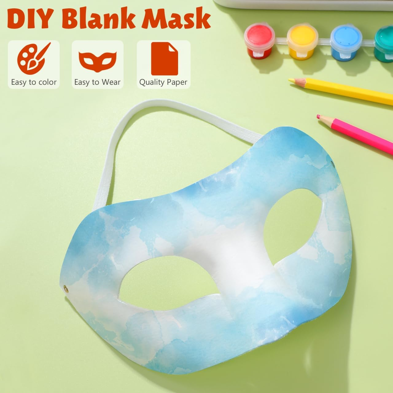 Alasum 30 Pcs DIY Pulp Mask DIY Crafts Bulk Kids Toys Prom Mask Blank Painting Masks Unpainted Masquerade Masks White Plastic Mask a Mask for Masquerade Party for Women Blank Mask Fox image number 1