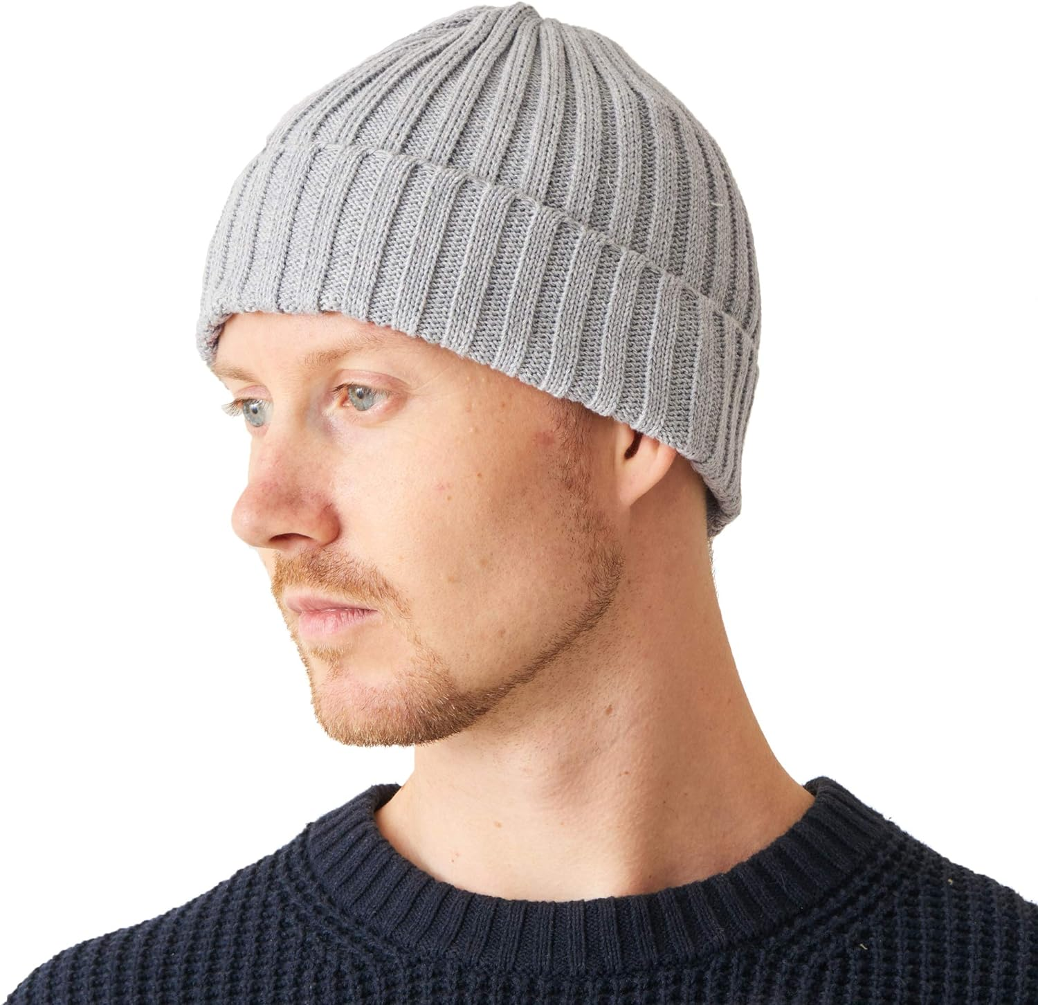 CHARM Mens Fisherman'S Beanie Hat - Cotton Slouch Cap Women Chemo Knit Winter - Black image number 7