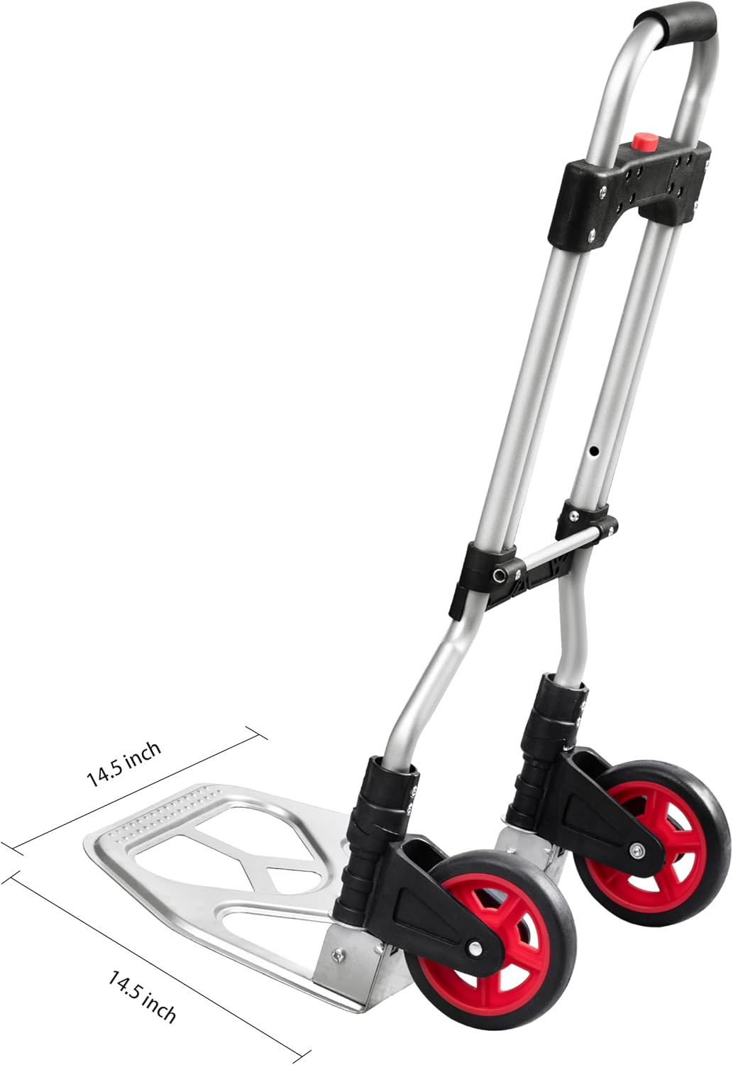 Dolly Cart with Ropes,Steel Folding Hand Truck 180Lb Capacity with Telescoping Handle and 2 Rubber Wheels image number 2
