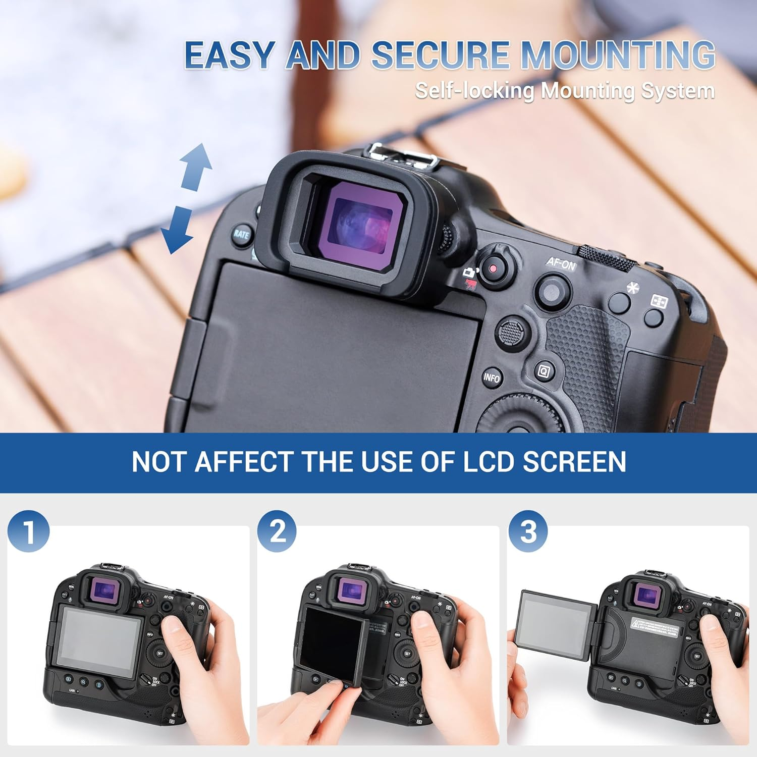 EOS R3 Eyecup Eyepiece, Eye Cup Viewfinder for Canon EOS R3 Camera, Replaces Canon ER-H Eyecup Eyepiece, Soft Silicone Material, Not Affect the Use of LCD Screen image number 1