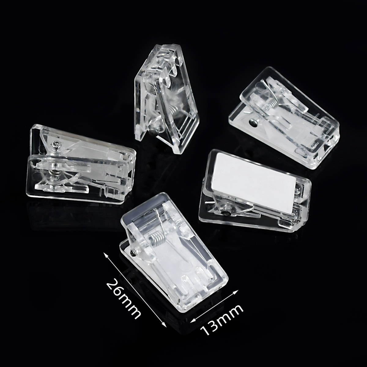 20 Pieces Self Adhesive Clips for Photo Sticky Clips for Wall Tapestry Wall Hanging Clips Sticky Spring Clips for Office Home Clear Plastic Sticky Clip for Poster Paper Self-Adhesive Clips for Hanging image number 3