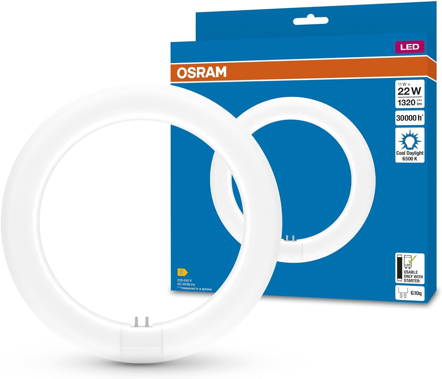 Osram LED Tube T9C EM 22, Ring-Shaped LED Tube, 11 W, 1320 Lm, 4000 K, Cool White Light, LED Alternative for Classic T9 Fluorescent Lamps, Long Life, Low Energy Consumption
