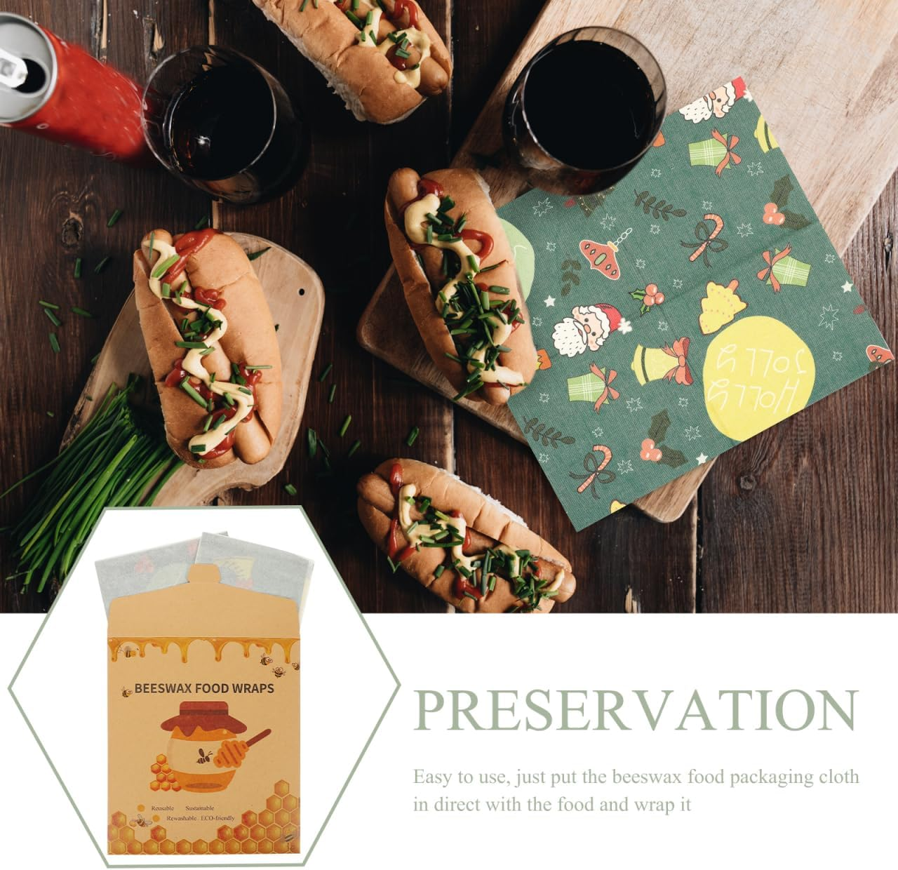 Healvian 15Pcs Reusable Beeswax Food Wraps Sustainable Food for Bowls and Leftovers and Washable Kitchen Wraps Alternative to Keep Fresh