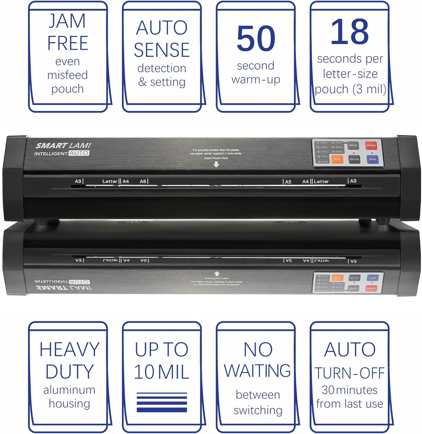 SINCHI 75-250 Mic, Auto Sense, Heavy Duty, A3-Size Thermal Laminator Machine for Business/Office/School, Never-Jam 50-Second Warm-Up Laminating Machine, Foil Applicator as Well image number 4