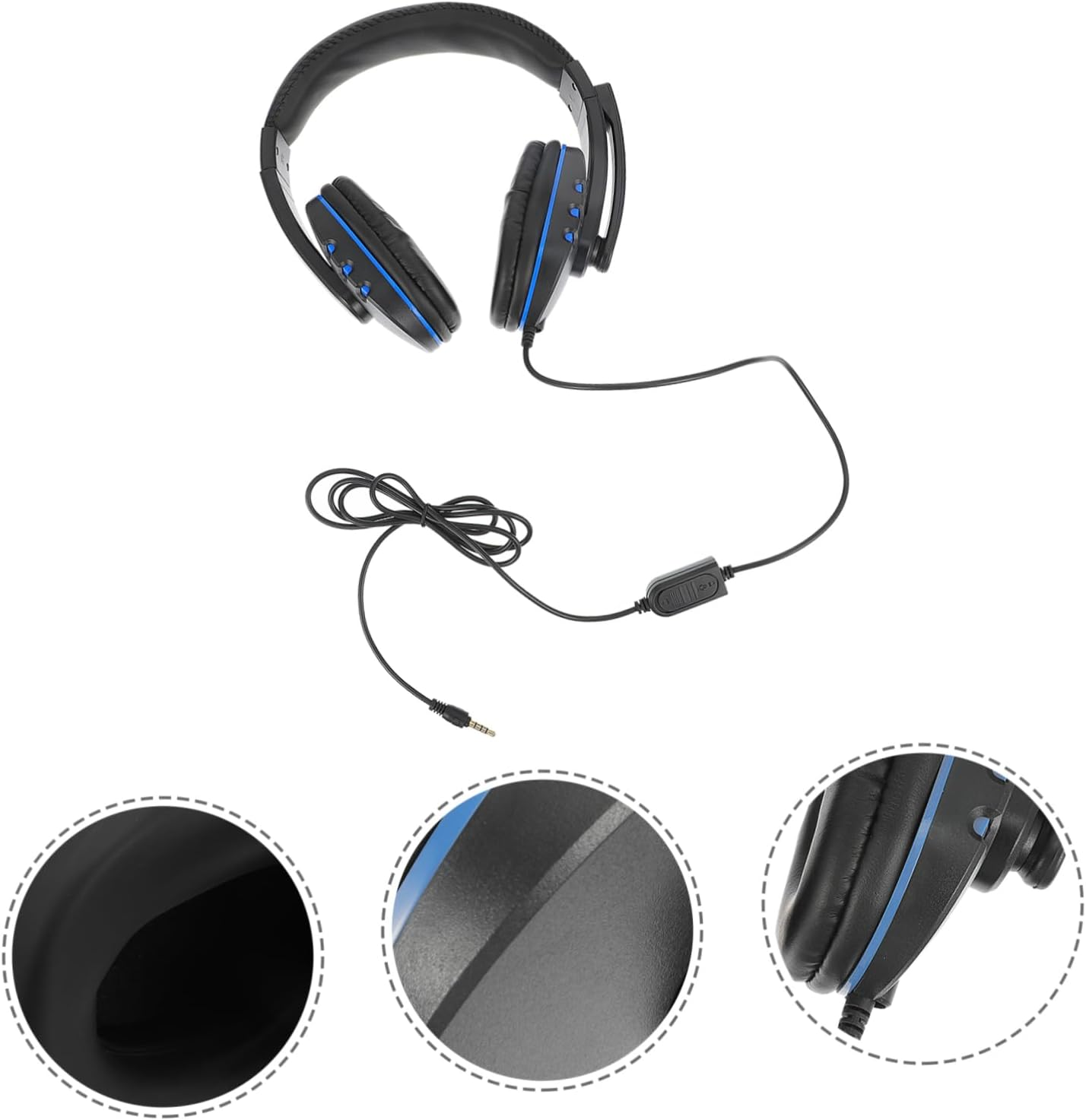 Vaguelly Noise Reduction Gaming Headset with Mic Comfortable over Ear Headphones Compatible with Pro Headband Noise Cancelling for Gamers Blue image number 3