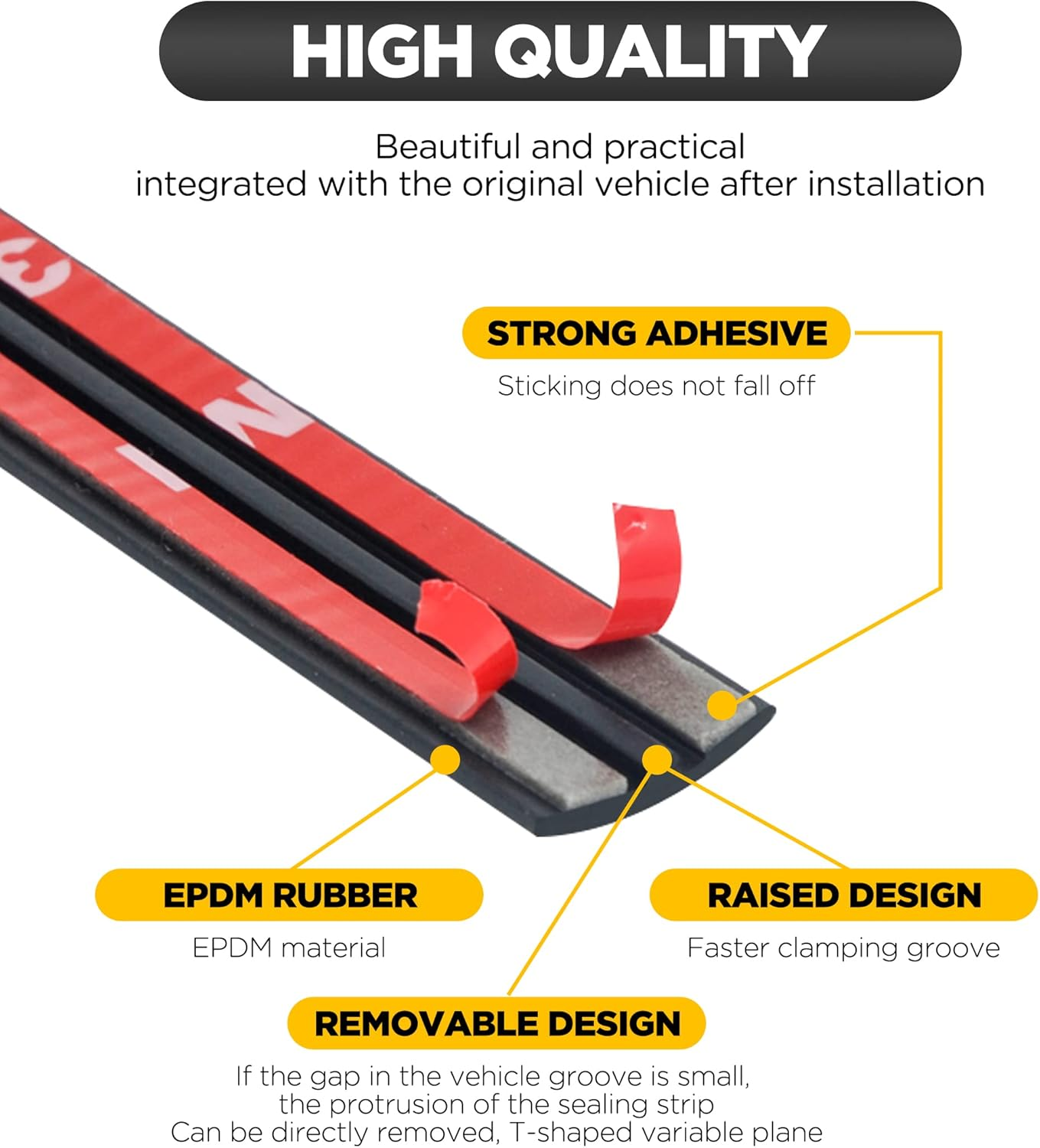 YAKEFLY 2 Pieces Windshield Rubber Seal Windshield Trim Stripping,22 Ft Windshield Rubber Seal,Car Weather Stripping T Shape Sealing Strip for Car Front Rear Windshield image number 3